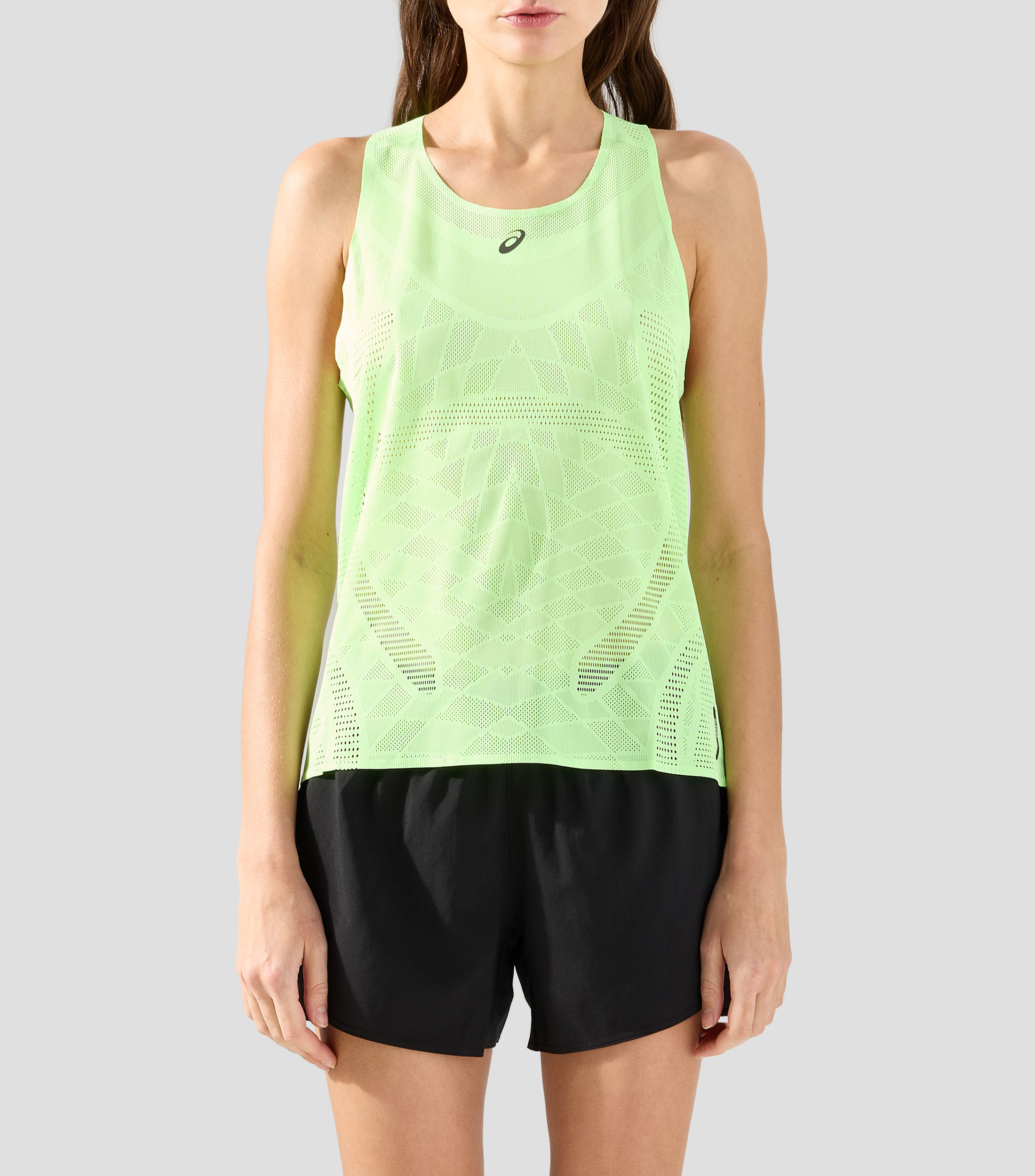 Playera para correr cuello redondo sin mangas lisa Mujer